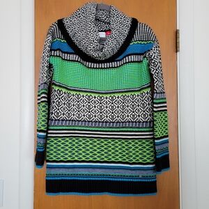 SPYDER women's sweater cowl neck tunic medium wool